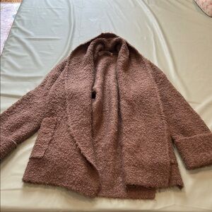 Abercrombie & Fitch Brown Teddy Jacket Plush Oversized Design